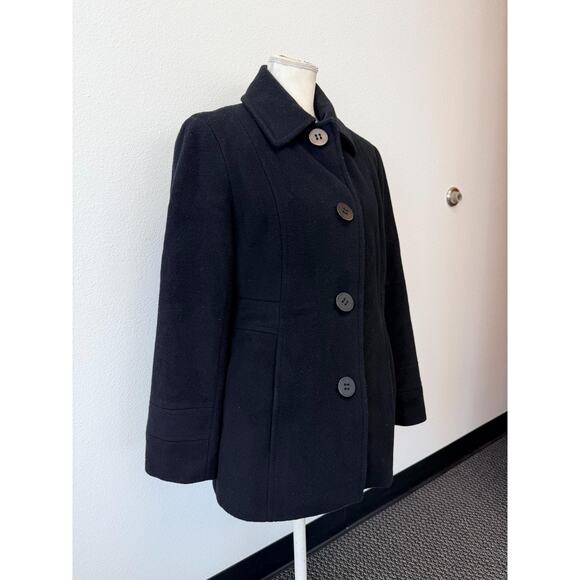 Calvin Klein Coat Women's Size 6 Black Button-Up Long Sleeve Tailored Fit - Picture 2 of 7